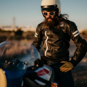 Chaqueta Moto Piel Garibaldi Moka Racer