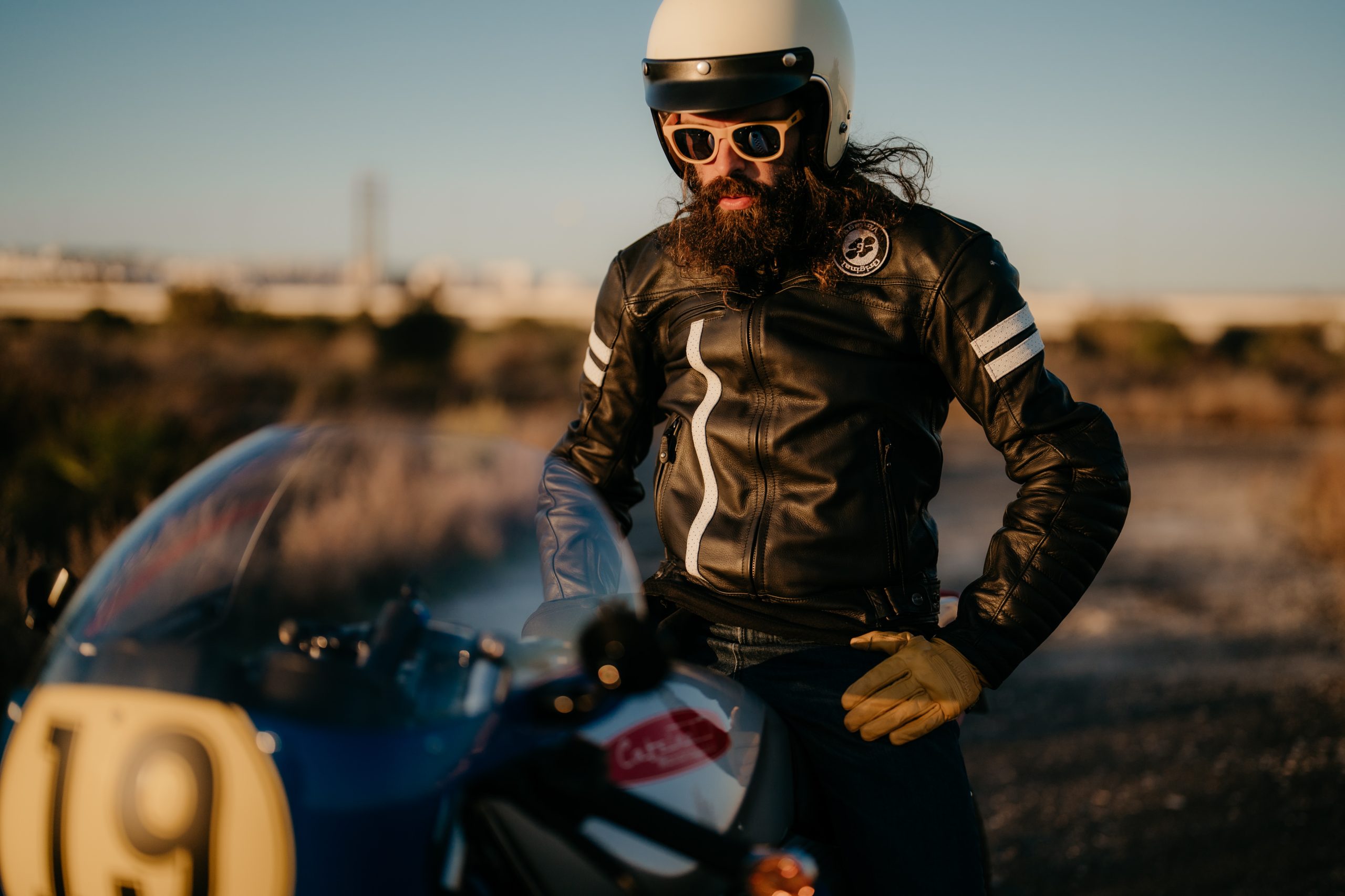 Chaqueta Moto Piel Garibaldi Moka Racer